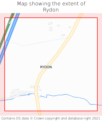 Map showing extent of Rydon as bounding box