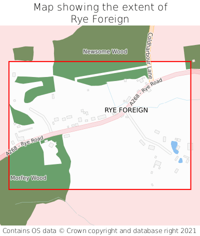 Map showing extent of Rye Foreign as bounding box