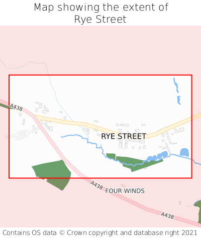 Map showing extent of Rye Street as bounding box