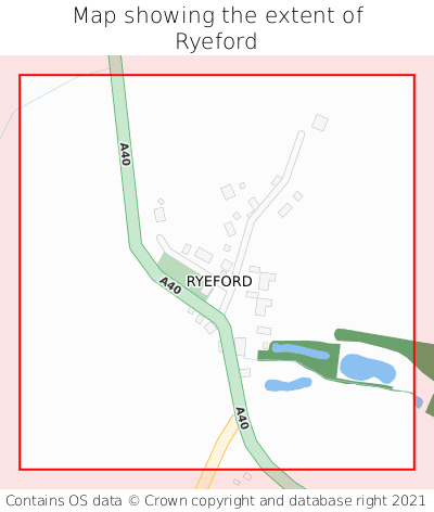 Map showing extent of Ryeford as bounding box