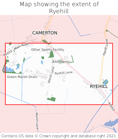 Map showing extent of Ryehill as bounding box
