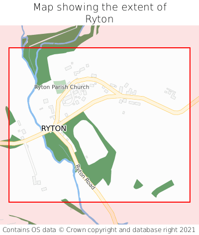Map showing extent of Ryton as bounding box