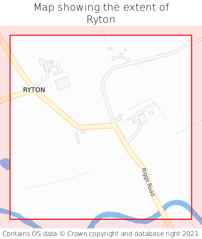 Map showing extent of Ryton as bounding box