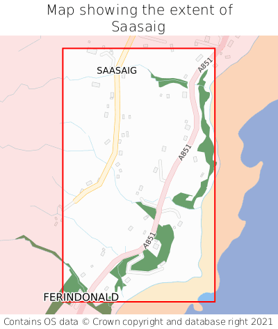 Map showing extent of Saasaig as bounding box