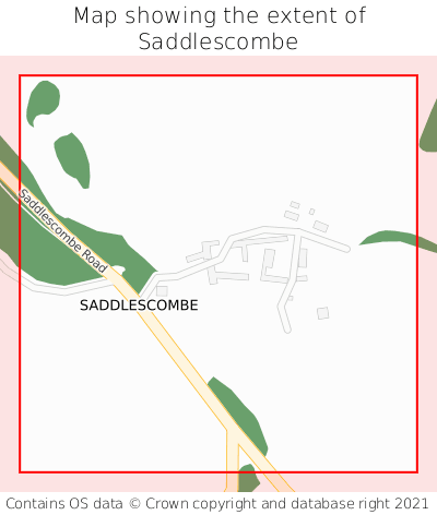 Map showing extent of Saddlescombe as bounding box