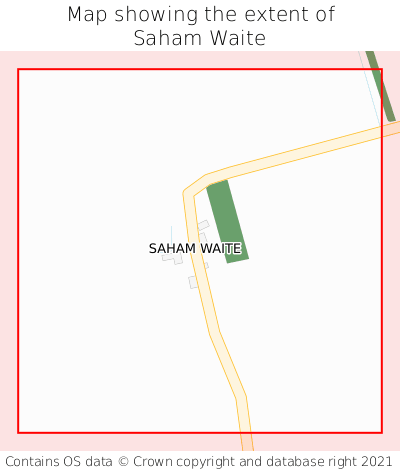 Map showing extent of Saham Waite as bounding box