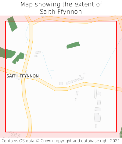 Map showing extent of Saith Ffynnon as bounding box