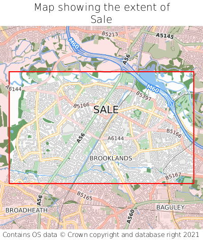 Map showing extent of Sale as bounding box