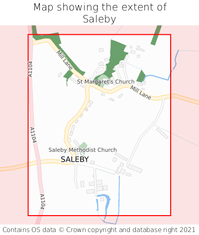 Map showing extent of Saleby as bounding box