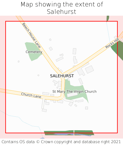 Map showing extent of Salehurst as bounding box
