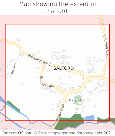 Map showing extent of Salford as bounding box