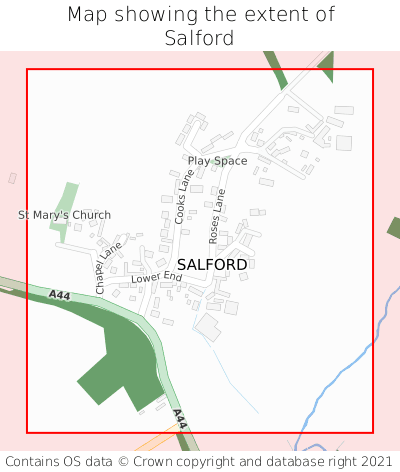 Map showing extent of Salford as bounding box