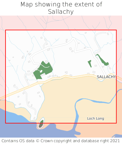 Map showing extent of Sallachy as bounding box