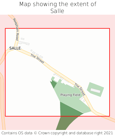 Map showing extent of Salle as bounding box
