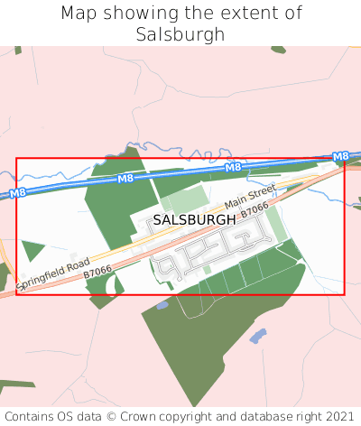 Map showing extent of Salsburgh as bounding box