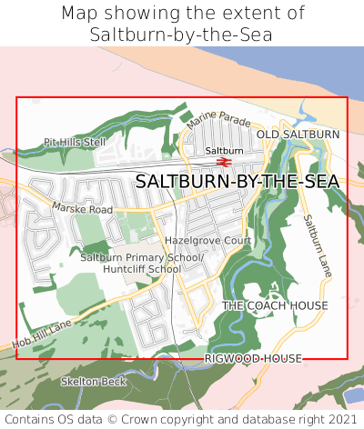 Map showing extent of Saltburn-by-the-Sea as bounding box