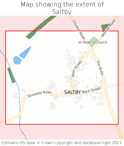 Map showing extent of Saltby as bounding box