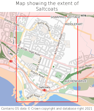 Map showing extent of Saltcoats as bounding box