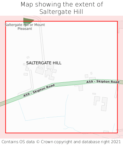 Map showing extent of Saltergate Hill as bounding box