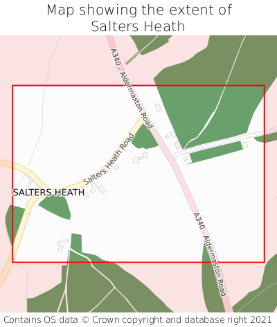 Map showing extent of Salters Heath as bounding box