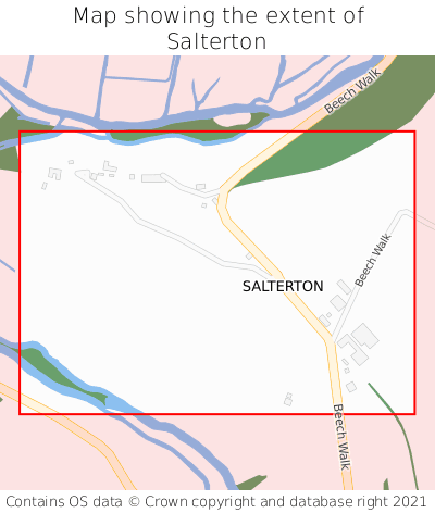 Map showing extent of Salterton as bounding box