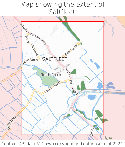 Map showing extent of Saltfleet as bounding box