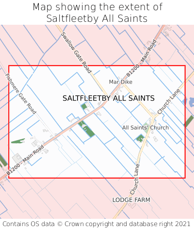 Map showing extent of Saltfleetby All Saints as bounding box