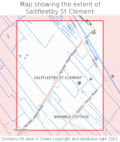 Map showing extent of Saltfleetby St Clement as bounding box