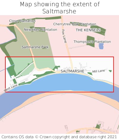 Map showing extent of Saltmarshe as bounding box