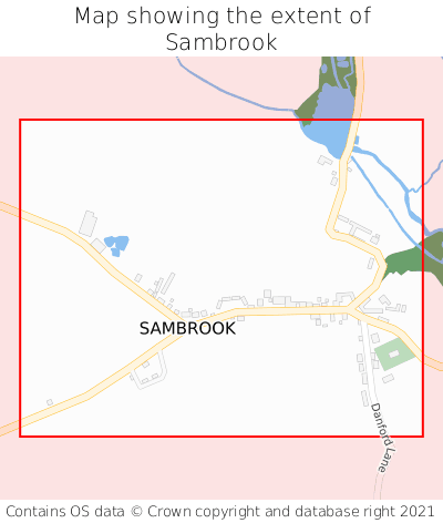 Map showing extent of Sambrook as bounding box