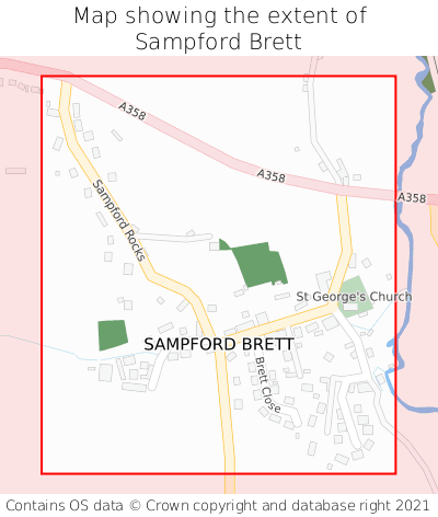 Map showing extent of Sampford Brett as bounding box