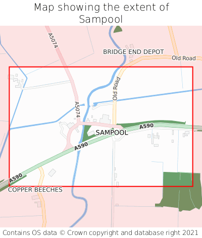Map showing extent of Sampool as bounding box