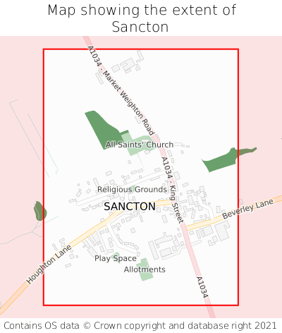 Map showing extent of Sancton as bounding box
