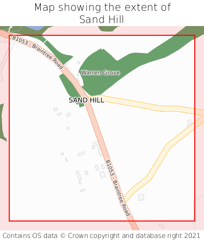 Map showing extent of Sand Hill as bounding box