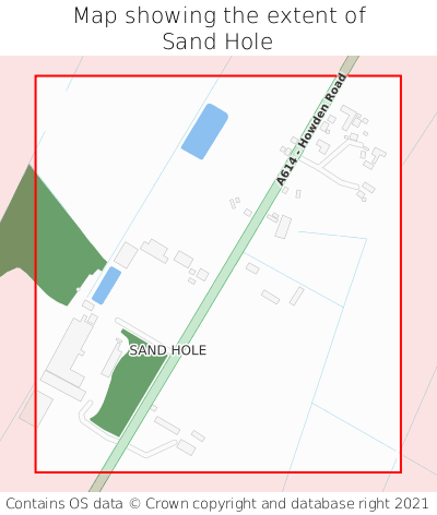 Map showing extent of Sand Hole as bounding box