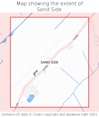 Map showing extent of Sand Side as bounding box