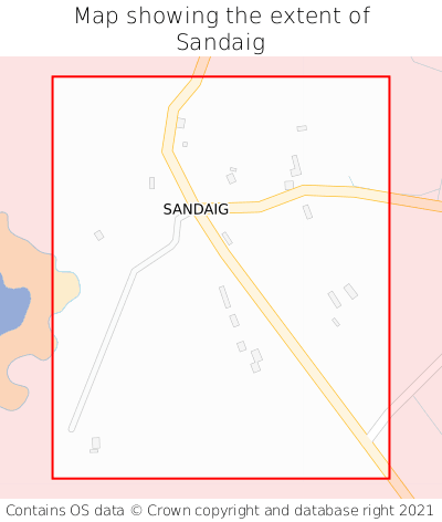 Map showing extent of Sandaig as bounding box