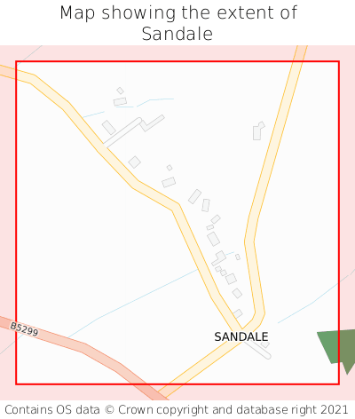 Map showing extent of Sandale as bounding box