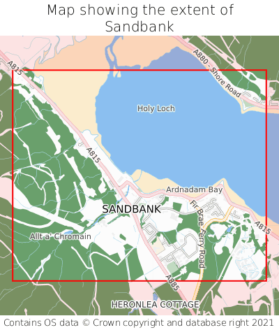 Map showing extent of Sandbank as bounding box