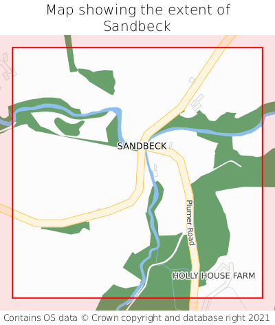 Map showing extent of Sandbeck as bounding box