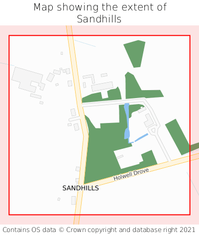 Map showing extent of Sandhills as bounding box