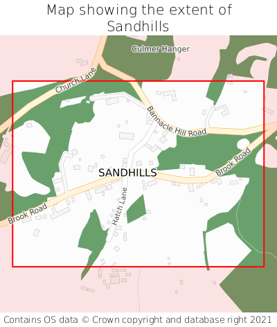 Map showing extent of Sandhills as bounding box