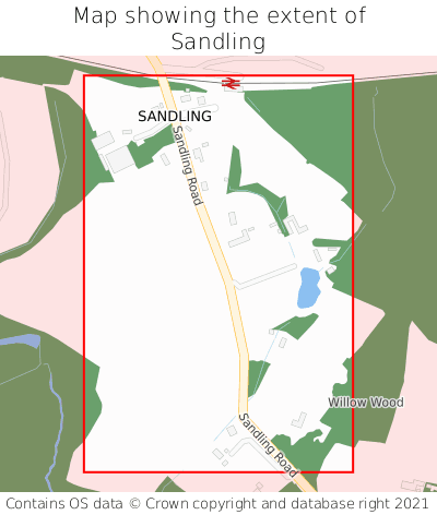 Map showing extent of Sandling as bounding box