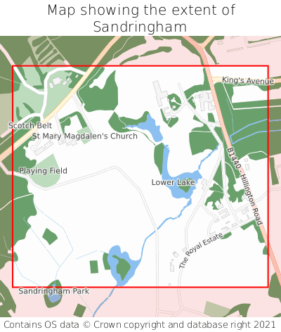 Map showing extent of Sandringham as bounding box