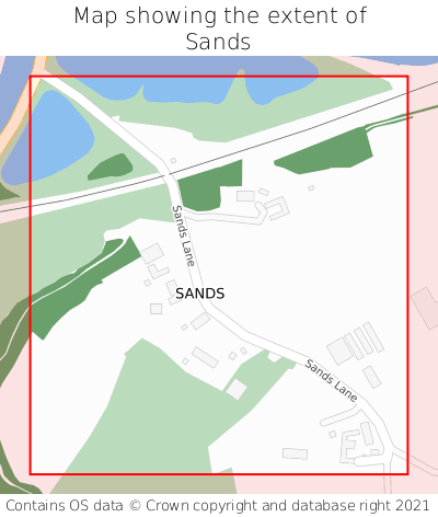 Map showing extent of Sands as bounding box