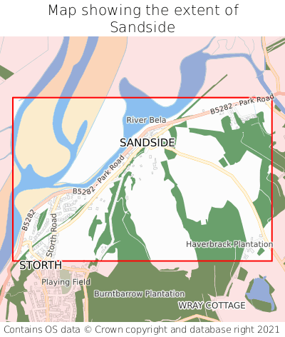 Map showing extent of Sandside as bounding box