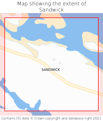 Map showing extent of Sandwick as bounding box
