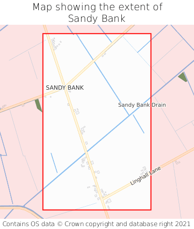 Map showing extent of Sandy Bank as bounding box