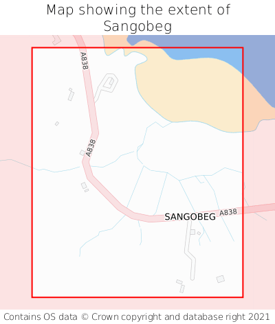 Map showing extent of Sangobeg as bounding box
