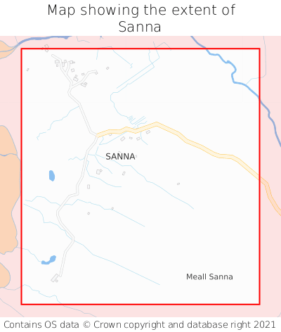 Map showing extent of Sanna as bounding box